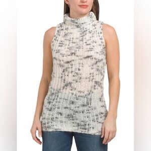 ZARA, Patterned Knit Top, Sleeveless, Turtleneck, size M US